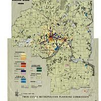 Twin Cities Land Use Map from the Twin Cities Metropolitan Planning Commission (1958)